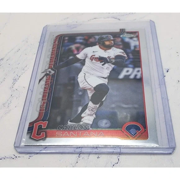 2025 Topps Chrome Update Carlos Santana Cleveland Guardians #USC11 - Picture 3 of 4